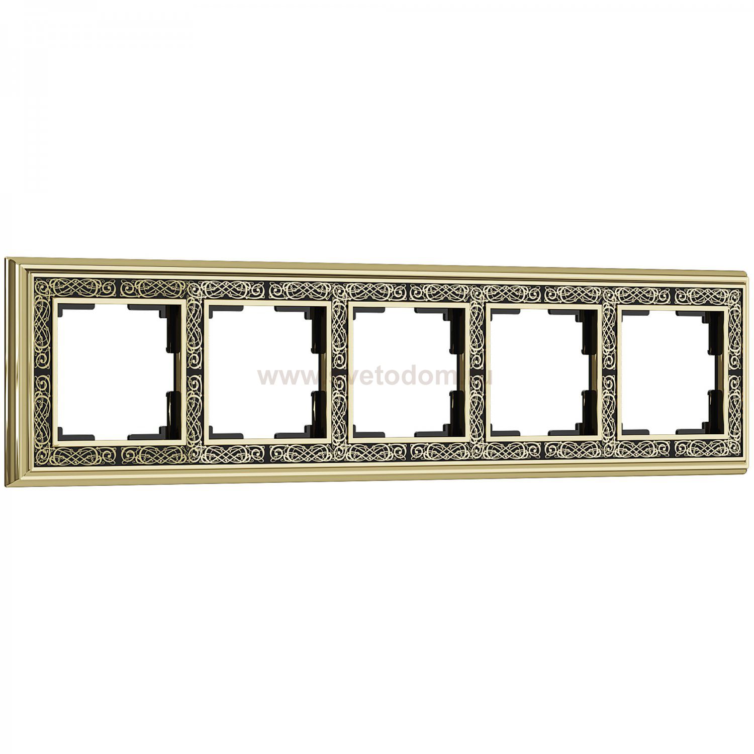Рамка на 5 постов (золото/черный) Werkel WL77-Frame-05