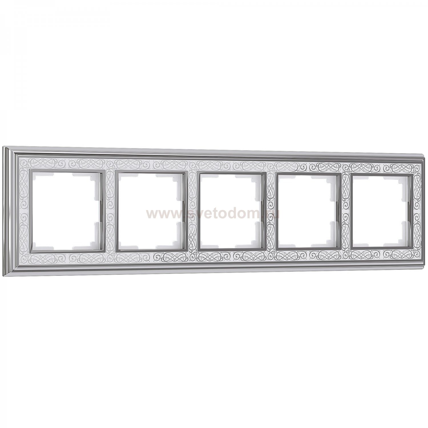 Рамка на 5 постов (хром/белый) Werkel WL77-Frame-05