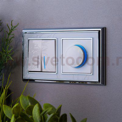 Диммер с подсветкой (белый) WL01-DM600-LED Werkel