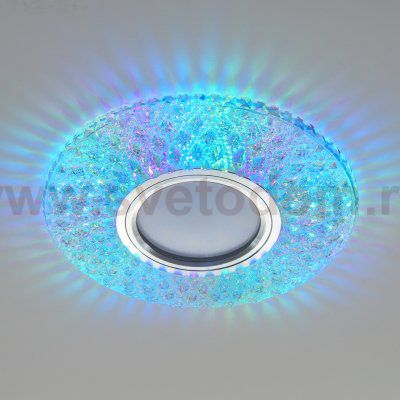 Встраиваемый точечный светильник с LED подсветкой 2220 MR16 CL прозрачный подсветка мульти Elektrostandard