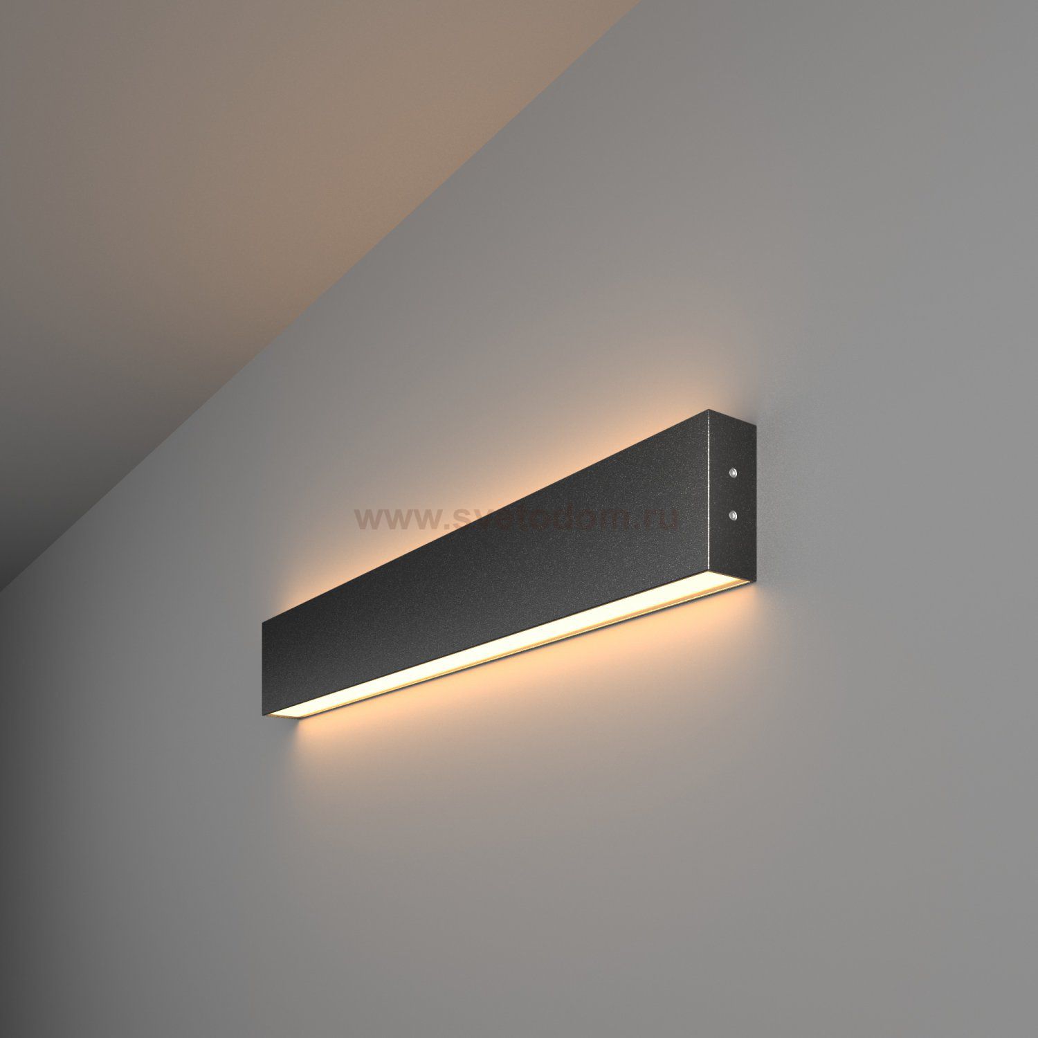 Линейный светодиодный накладной двусторонний светильник 53см 20Вт 3000К черная шагрень 101-100-40-53 Elektrostandard