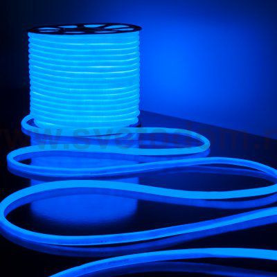 Светодиодный гибкий неон Гибкий неон 220V 9,6W 144Led 2835 IP67 круглый синий, 50 м Elektrostandard