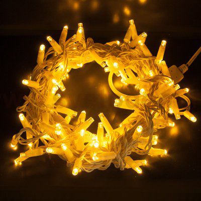 Праздничная гирлянда нить теплый белый с эффектом мерцания 10м IP65 400-101 Eurosvet