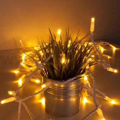 Праздничная гирлянда нить теплый белый с эффектом мерцания 20м IP65 400-102 Eurosvet