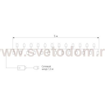 Праздничная гирлянда нить мульти 5м IP20 400-001 Eurosvet