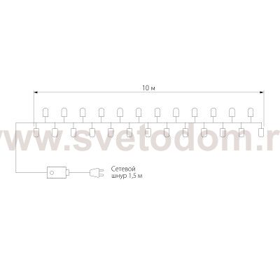 Праздничная гирлянда нить мульти 10м IP20 400-002 Eurosvet