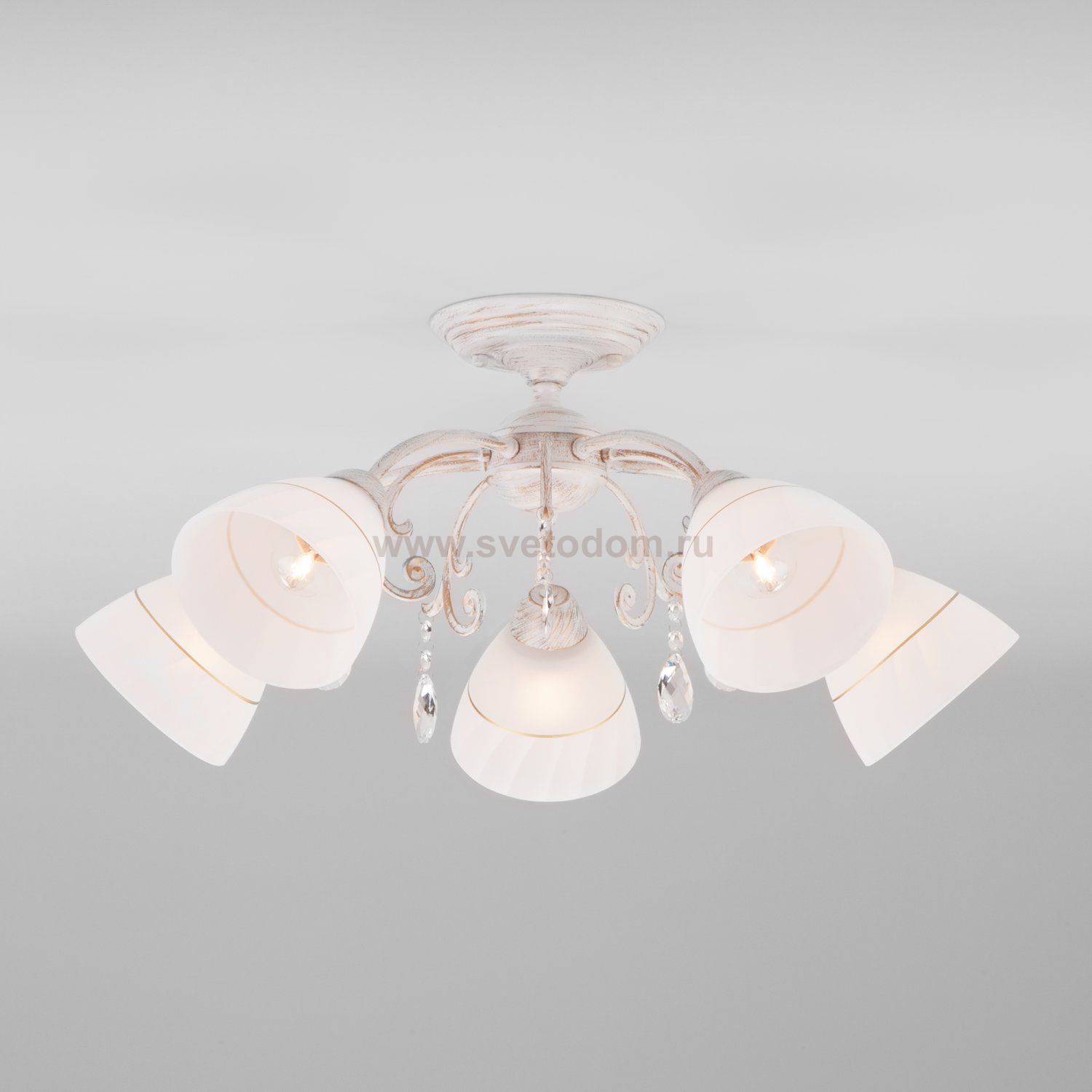 Люстра Eurosvet 30156/5 белый с золотом Camilla