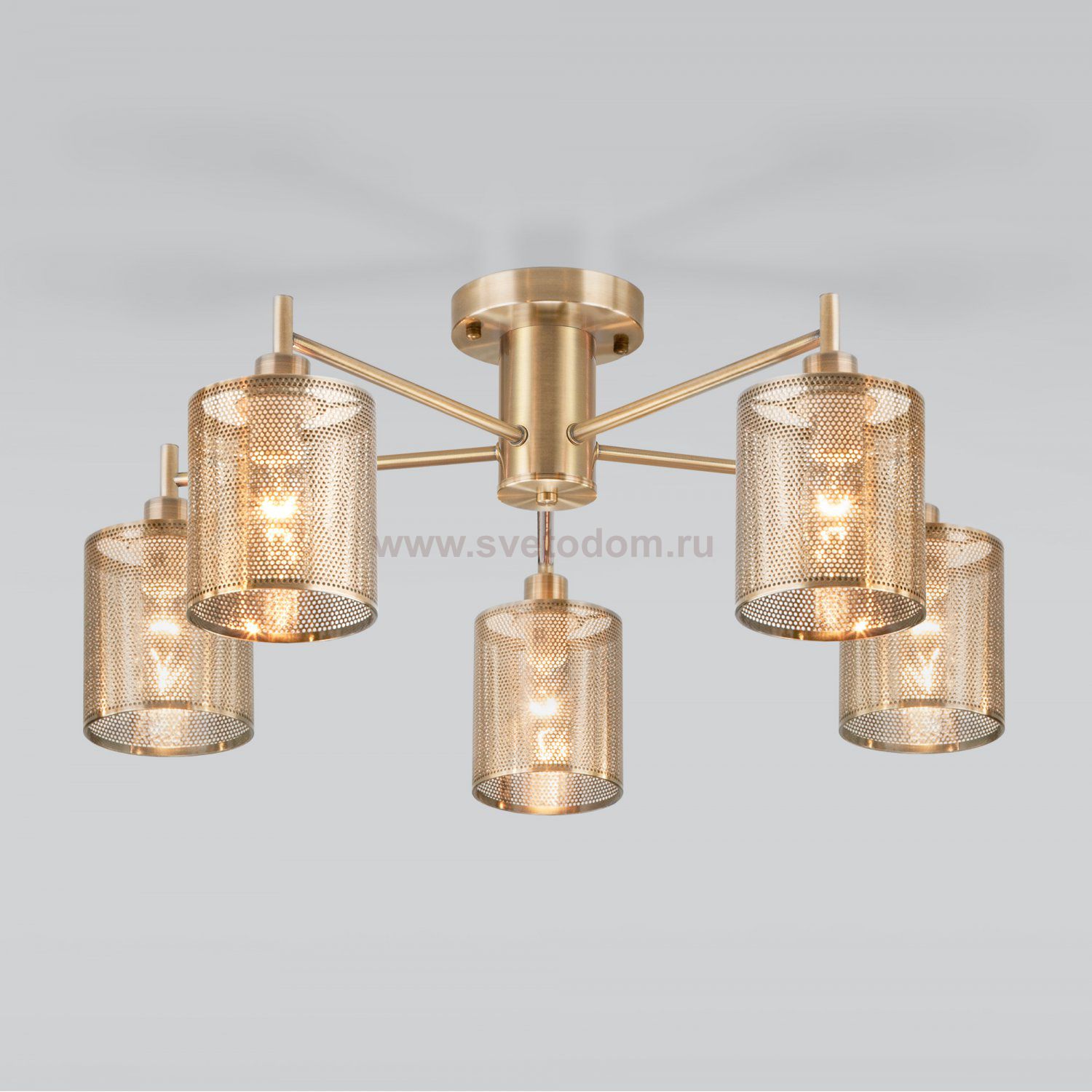 Потолочный светильник Eurosvet 70109/5 античная бронза Tela