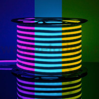 Светодиодный гибкий неон Гибкий неон 220V 12W 80Led 5050 IP67 односторонний RGB, 50 м Elektrostandard