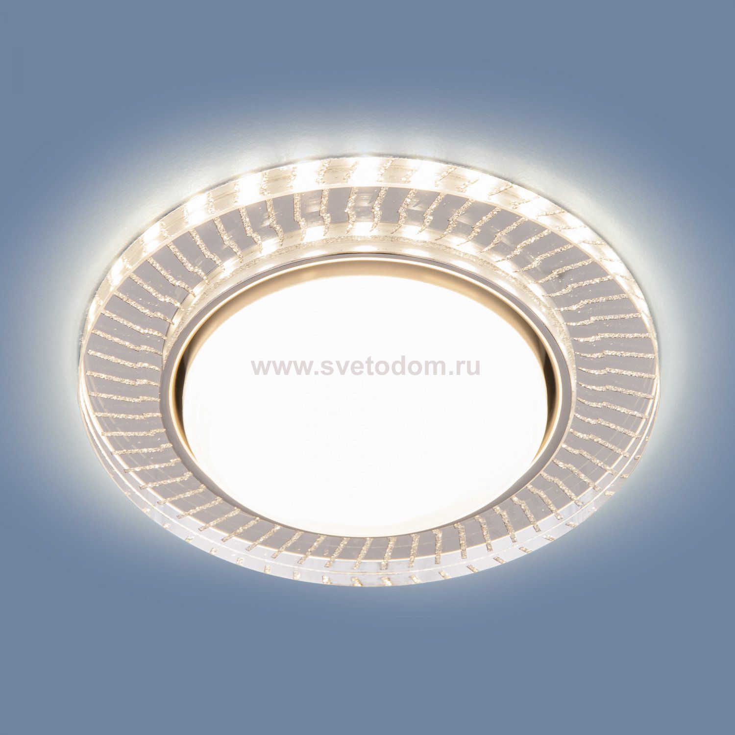 Встраиваемый точечный светильник с LED подсветкой 3033 GX53 CL/SL прозрачный/серебро Elektrostandard