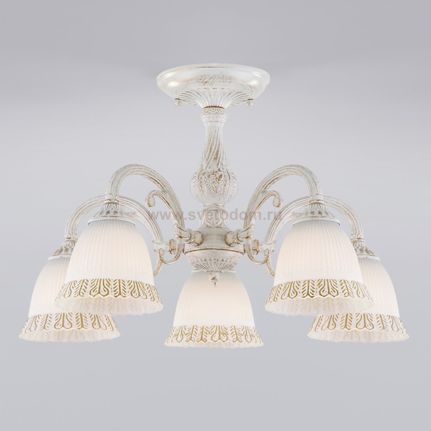 Люстра Eurosvet 60107/5 белый с золотом Campina