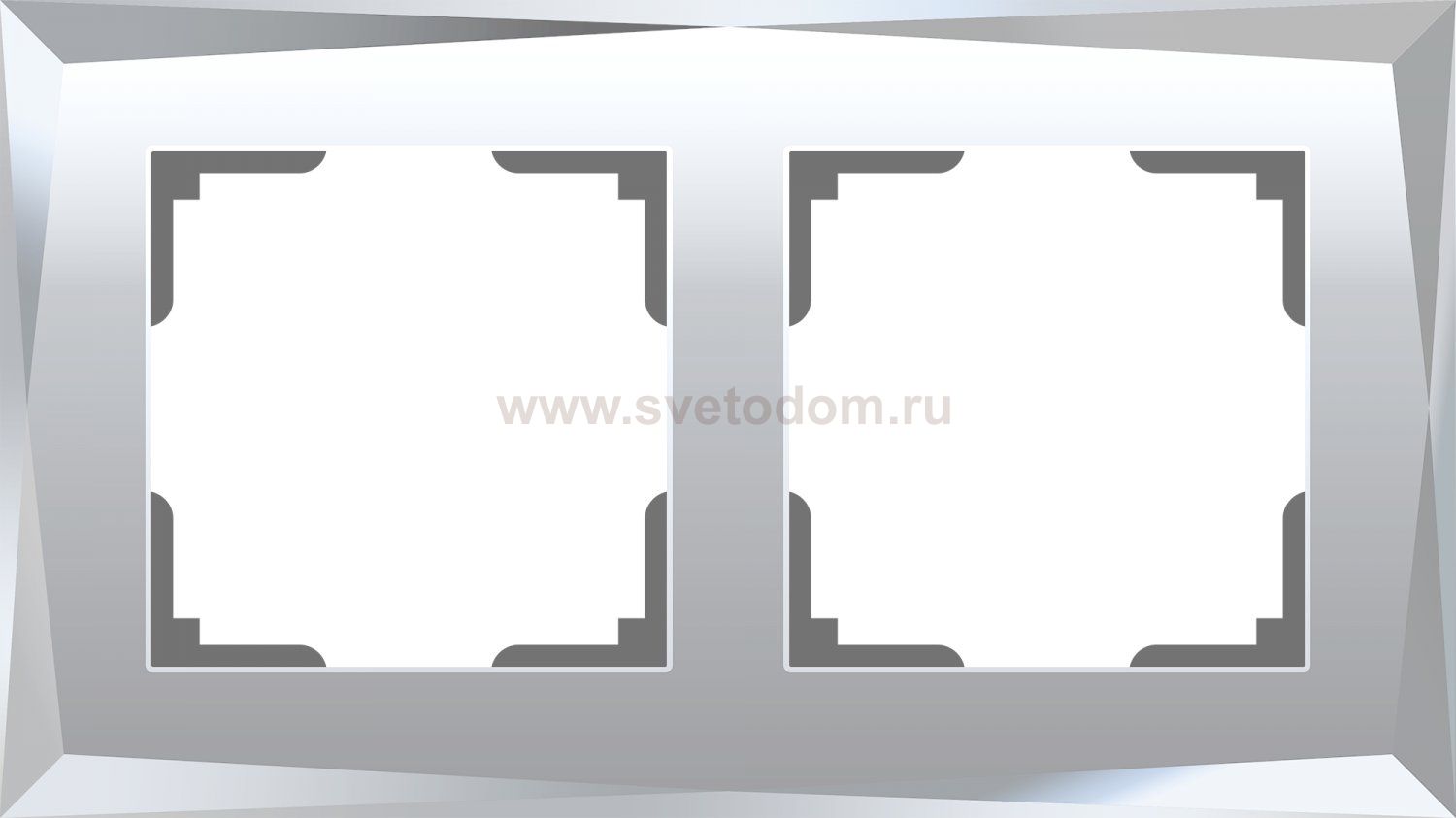 Рамка на 2 поста (зеркальный) WL08-Frame-02 Werkel