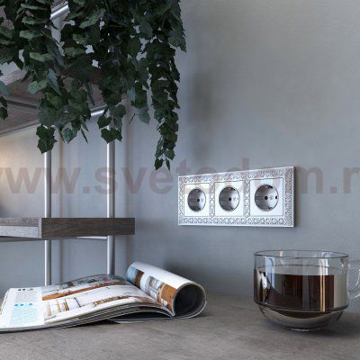 Рамка на 3 поста (матовый хром) WL07-Frame-03 Werkel