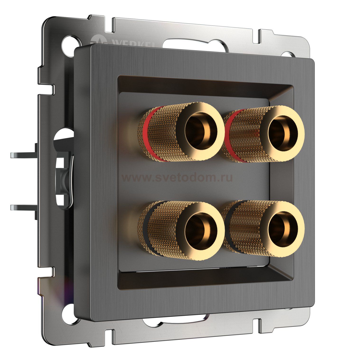 Акустическая розетка (графит рифленый) WL04-AUDIOx4 Werkel
