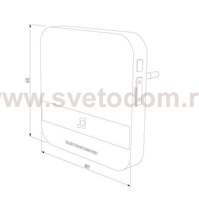 Звонок беспроводной 52M IP44 DBQ24M WL черный Elektrostandard