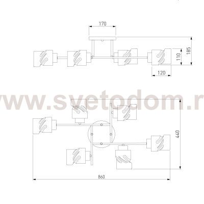 Люстра Eurosvet 30165/6 черный жемчуг Hilari