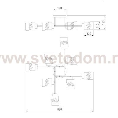Люстра Eurosvet 30165/8 Hilari черный жемчуг