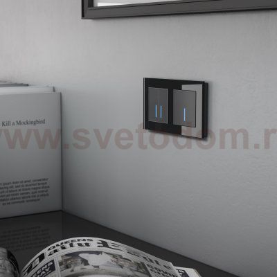 Сенсорный выключатель одноклавишный с подсветкой (черный) Werkel W4510108