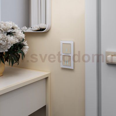 Сенсорный выключатель двухклавишный с подсветкой (шампань) Werkel W4520111