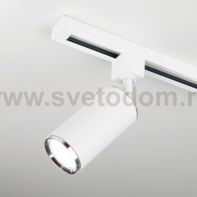 Трековый светильник для однофазного шинопровода Svit GU10 белый/хром MRL 1013 Elektrostandard