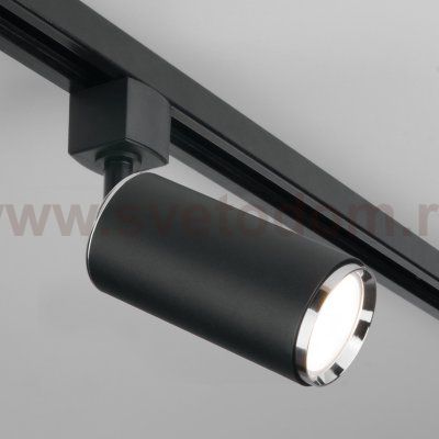 Трековый светильник для однофазного шинопровода Svit GU10 черный/хром MRL 1013 Elektrostandard