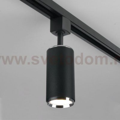 Трековый светильник для однофазного шинопровода Svit GU10 черный/хром MRL 1013 Elektrostandard