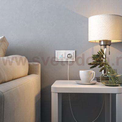 Сенсорный выключатель двухклавишный Умный дом (белый) Werkel W4520601