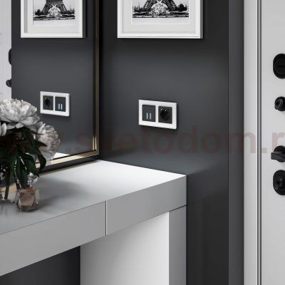 Сенсорный выключатель двухклавишный Умный дом (черный) Werkel W4520608