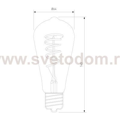 Филаментная светодиодная лампа ST64 8W 3300K E27 (тонированная) BLE2717 Elektrostandard