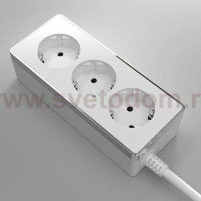 Удлинитель Gallant 3-х местный 3 м белый/хром W6523601 Werkel