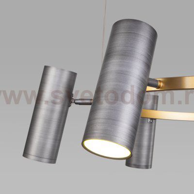 Подвесной светодиодный светильник Eurosvet 90103/6 матовый серый/золото Spacer