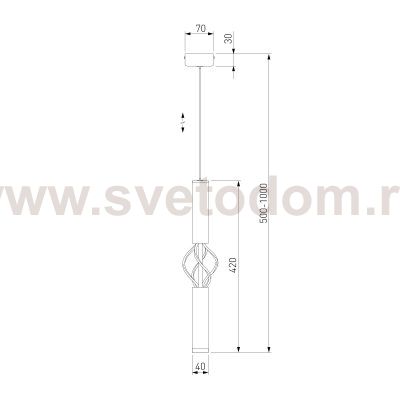 Подвесной светильник Eurosvet 50191/1 LED черный/золото Lance