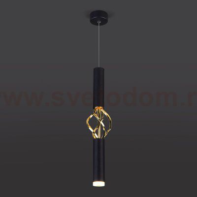 Подвесной светильник Eurosvet 50191/1 LED черный/золото Lance