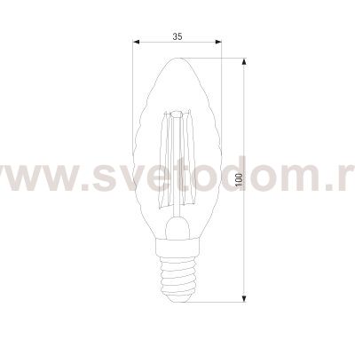 Филаментная светодиодная лампа Свеча витая F 7W 3300K E14 прозрачный BLE1413 Elektrostandard