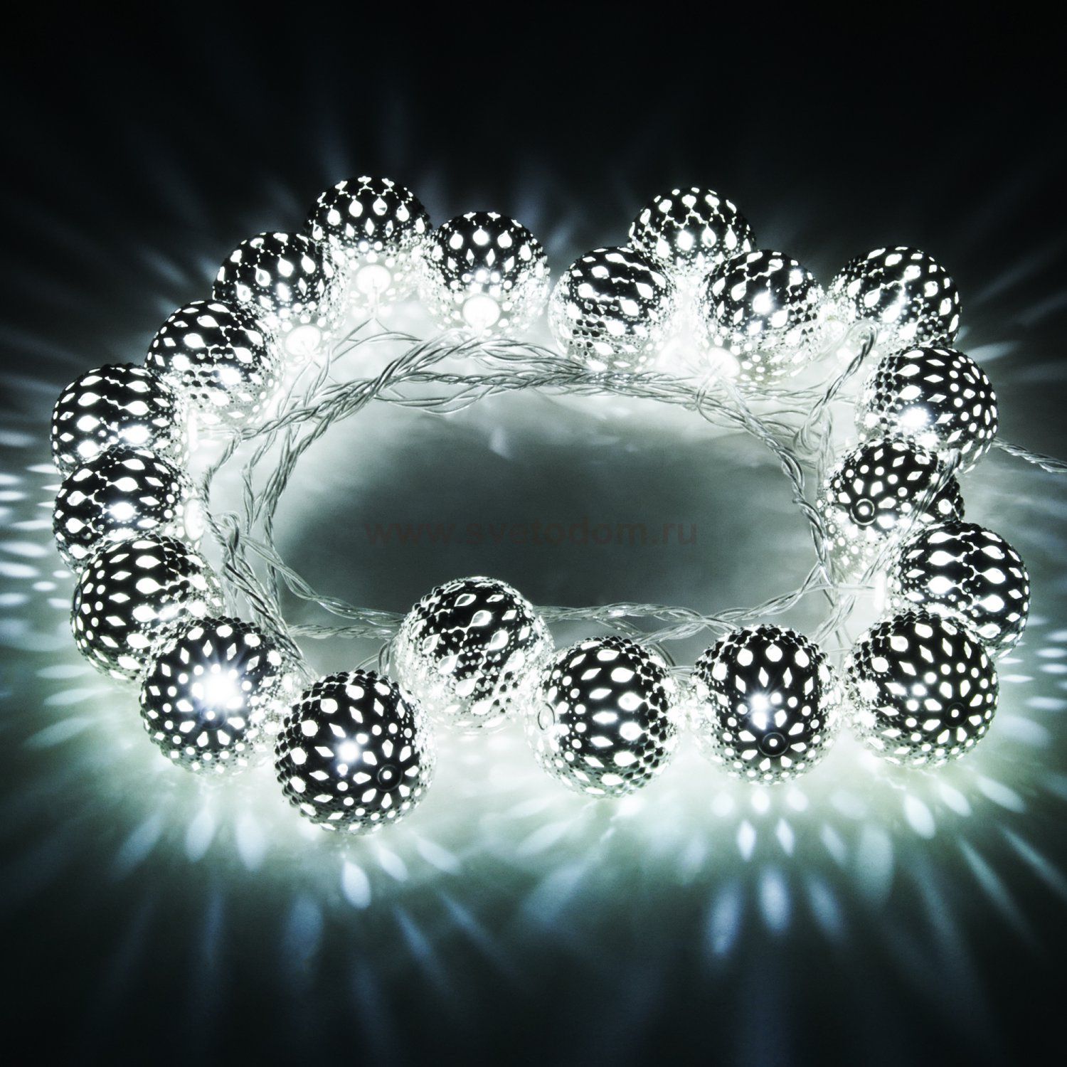 Гирлянда нить хром перламутровый с эффектом мерцания 2,8м IP20 400-003 Eurosvet