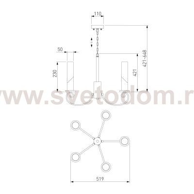 Классическая подвесная люстра Eurosvet 60117/5 никель Banci