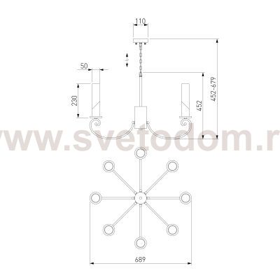 Классическая подвесная люстра Eurosvet 60117/8 никель Banci