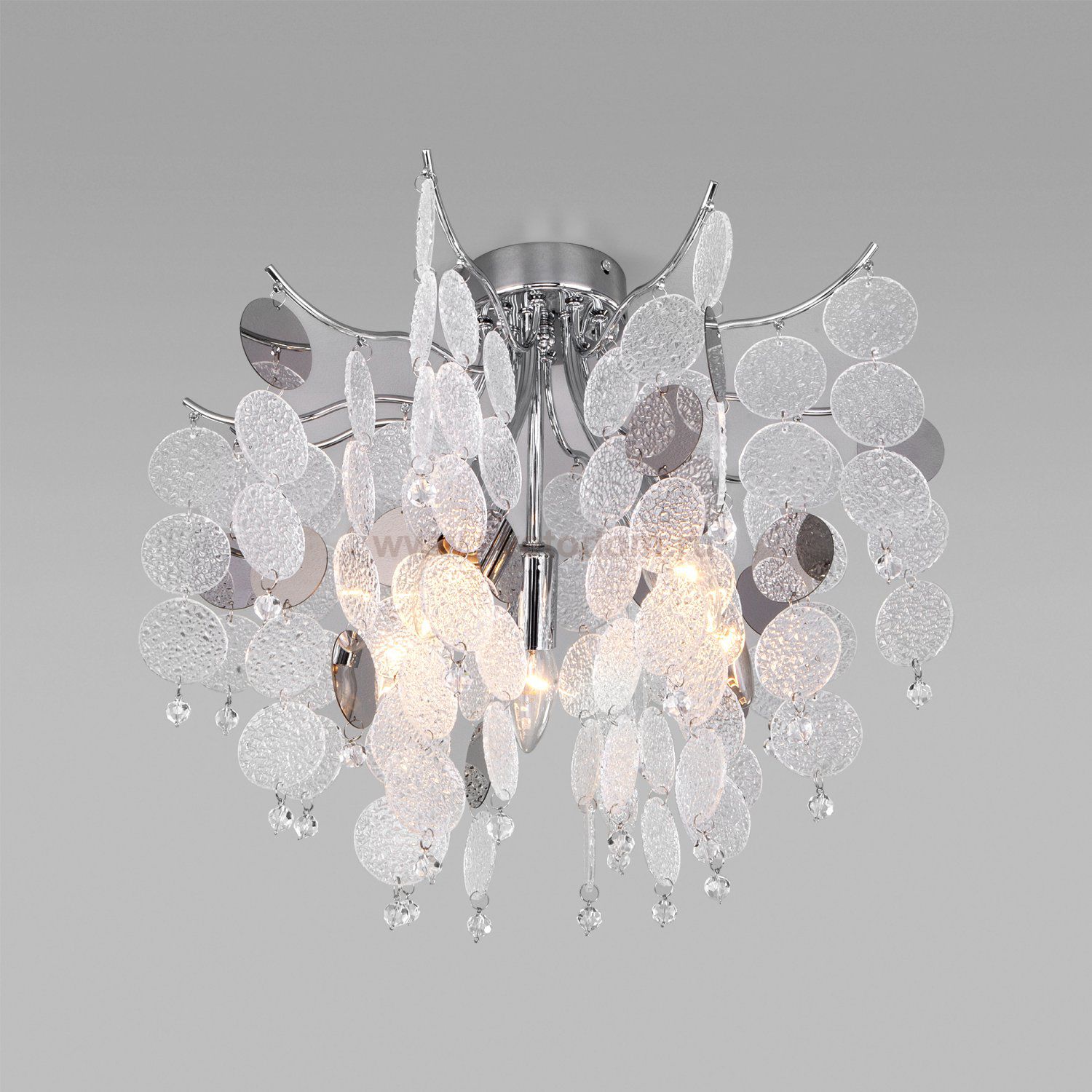 Потолочная люстра с декором из фактурного стекла Eurosvet 319/5 Bolla