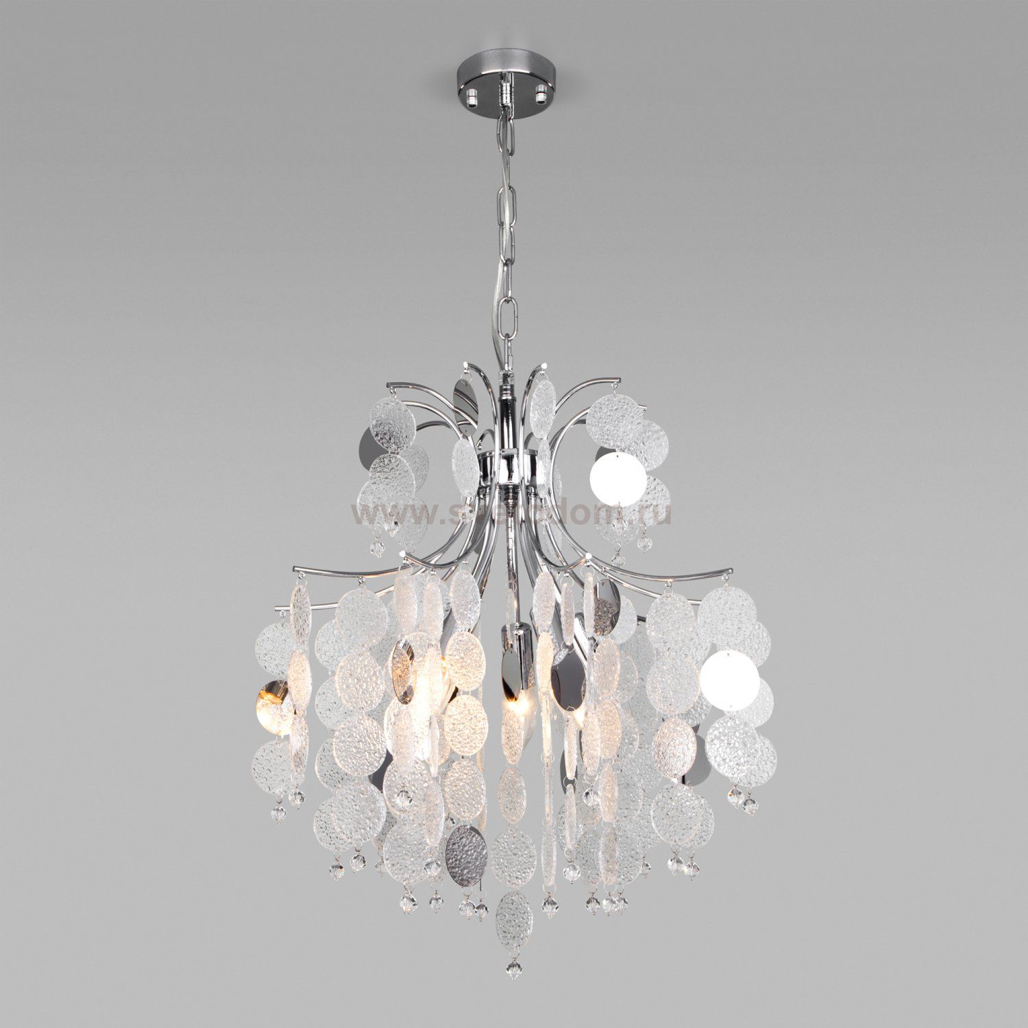 Подвесная люстра с декором из фактурного стекла Eurosvet 320/5 Bolla