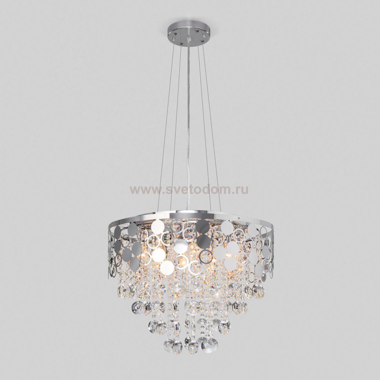 Потолочный светильник Eurosvet 10114/8 хром/прозрачный хрусталь Strotskis Lianna
