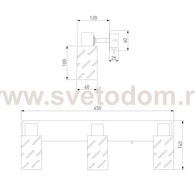 Настенный светильник с поворотными плафонами Eurosvet 20090/3 черный/хром Fente