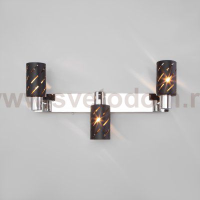 Настенный светильник с поворотными плафонами Eurosvet 20090/3 черный/хром Fente