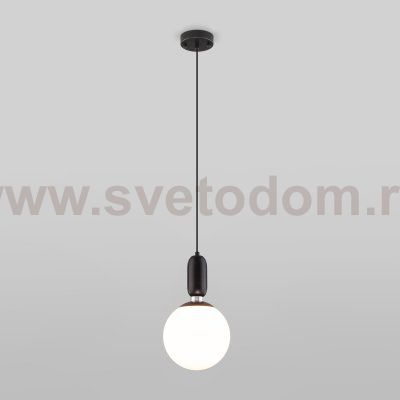 Подвесной светильник со стеклянным плафоном Eurosvet 50197/1 черный Bubble