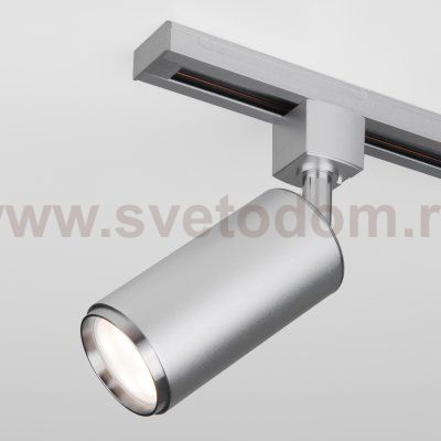 Трековый светильник для однофазного шинопровода Svit GU10 хром матовый MRL 1013 Elektrostandard