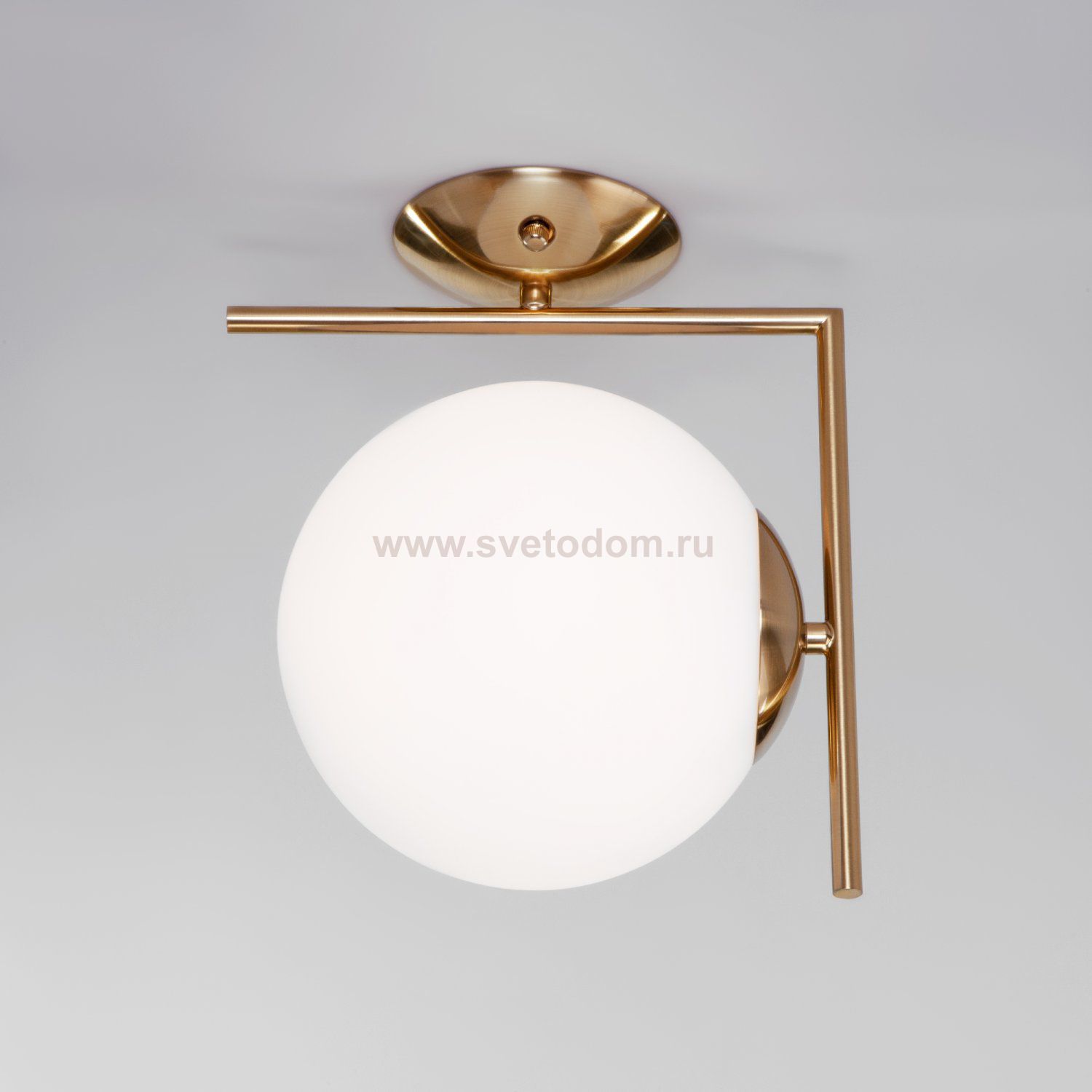 Настенно-потолочный светильник со стеклянным плафоном Eurosvet 70153/1 латунь Frost