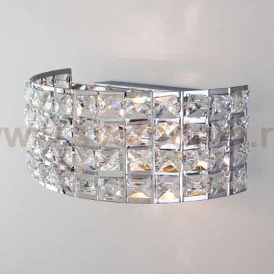 Настенный светильник с хрусталем Eurosvet 10115/2 хром/прозрачный хрусталь Strotskis Kira