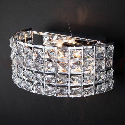 Настенный светильник с хрусталем Eurosvet 10115/2 хром/прозрачный хрусталь Strotskis Kira