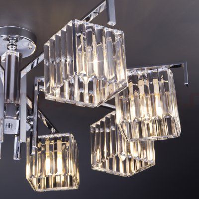 Потолочная люстра с хрусталем Eurosvet 10117/8 хром/прозрачный хрусталь Strotskis April