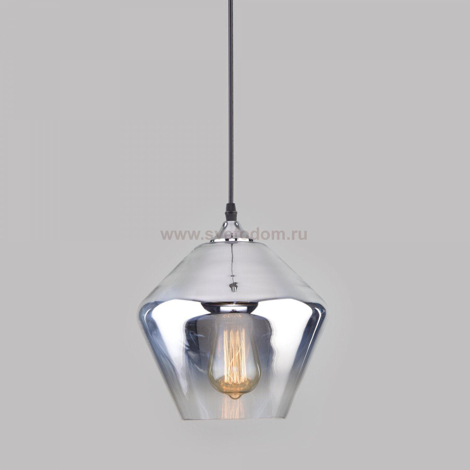 Подвесной светильник со стеклянным плафоном Eurosvet 50198/1 хром Blake