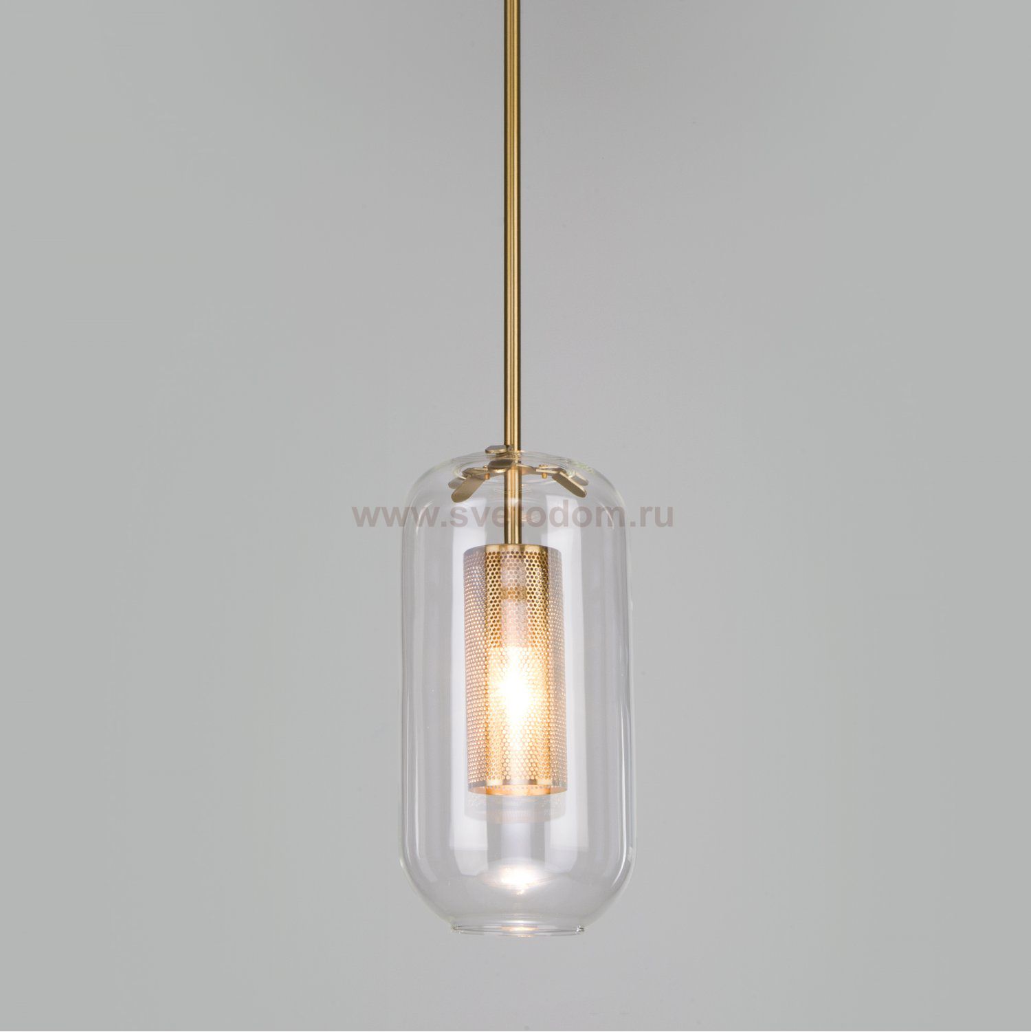 Подвесной светильник со стеклянным плафоном Eurosvet 50201/1 бронза Hugo
